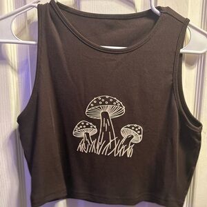 Mushroom crop tank top